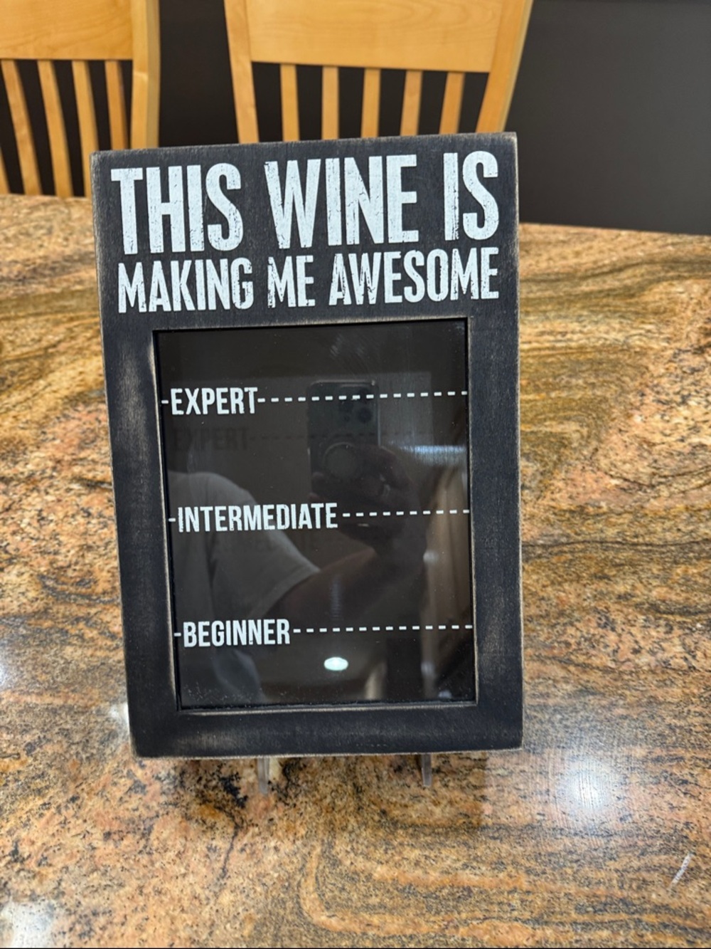 This Wine Is Making Me Awesome Decorative Wine Level Chalkboard - Black
